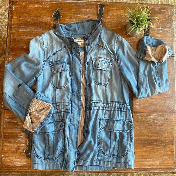 Chambray Jacket With Striped Lining by Marrakech - Picture 9 of 13